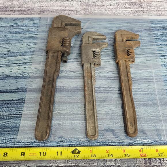 Vintage adjustable flat jaw wrenches 2-8"/1-11"steel usa - Picture 1 of 7